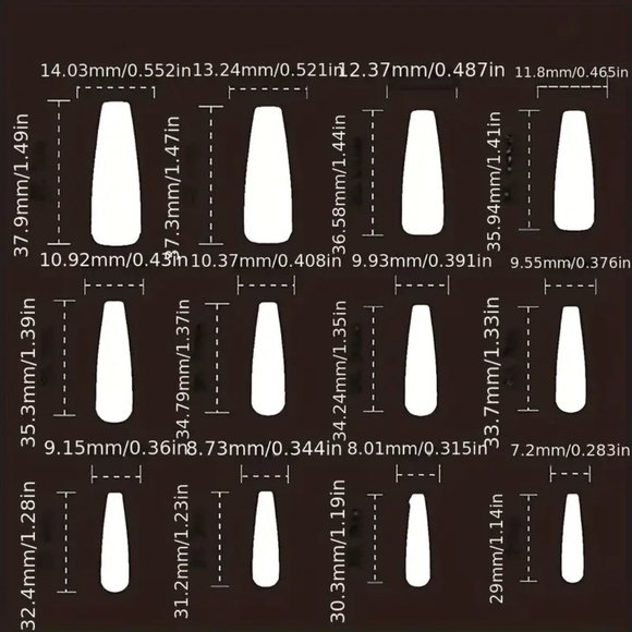 24PCS Press On Nails Long Fake Nails Coffin Full Cover, Shining Colorful - Picture 4 of 8